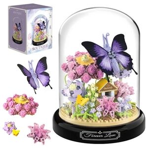 Forever Love Butterfly Flower Dome Building Block Kit